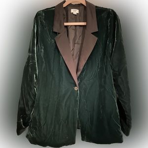 Dark Green Velvet Blazer